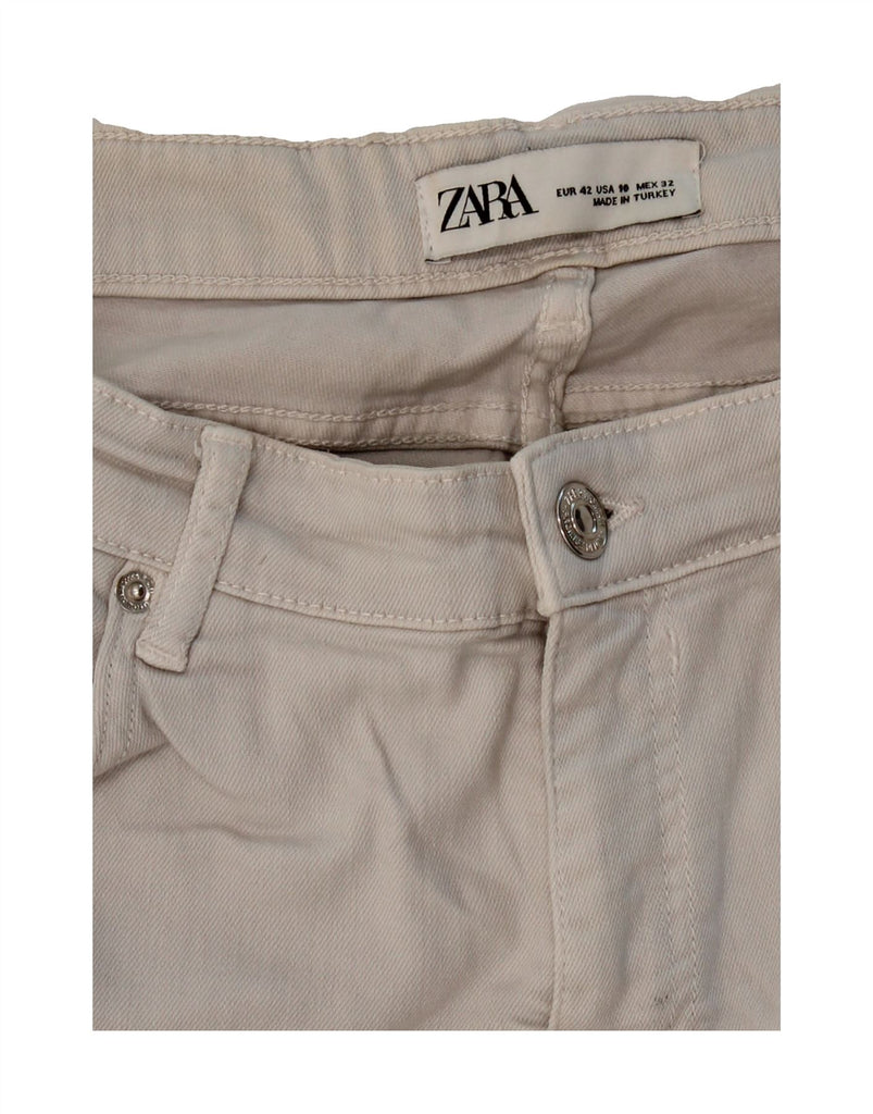 ZARA Womens High Rise Slim Jeans EU 42 Large W30 L27 Off White Vintage Zara and Second-Hand Zara from Messina Hembry 