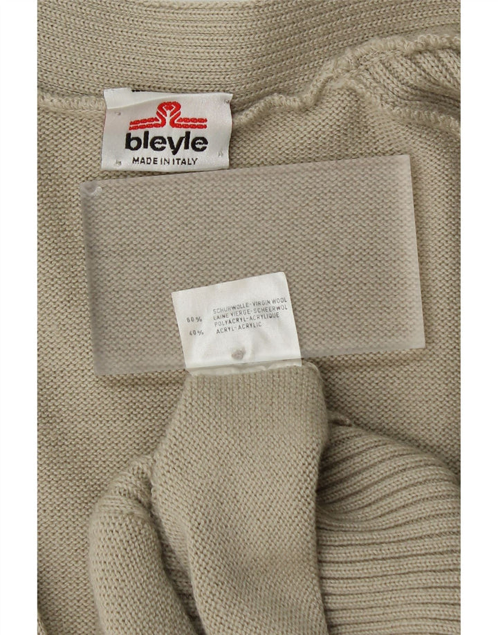BLEYLE Womens Cardigan Sweater UK 20 2XL Green Virgin Wool