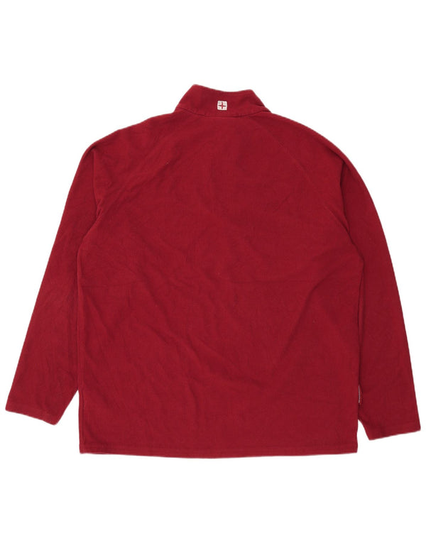 Mountain Warehouse Mens Zip Neck Fleece Jumper XL Burgundy Polyester