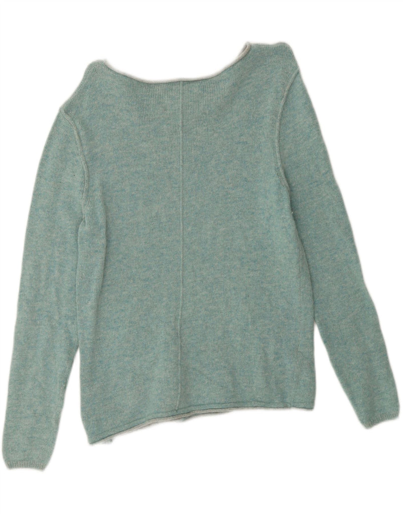 WHITE STUFF Womens Boat Neck Jumper Sweater UK 12 Medium  Turquoise Cotton Vintage White Stuff and Second-Hand White Stuff from Messina Hembry 