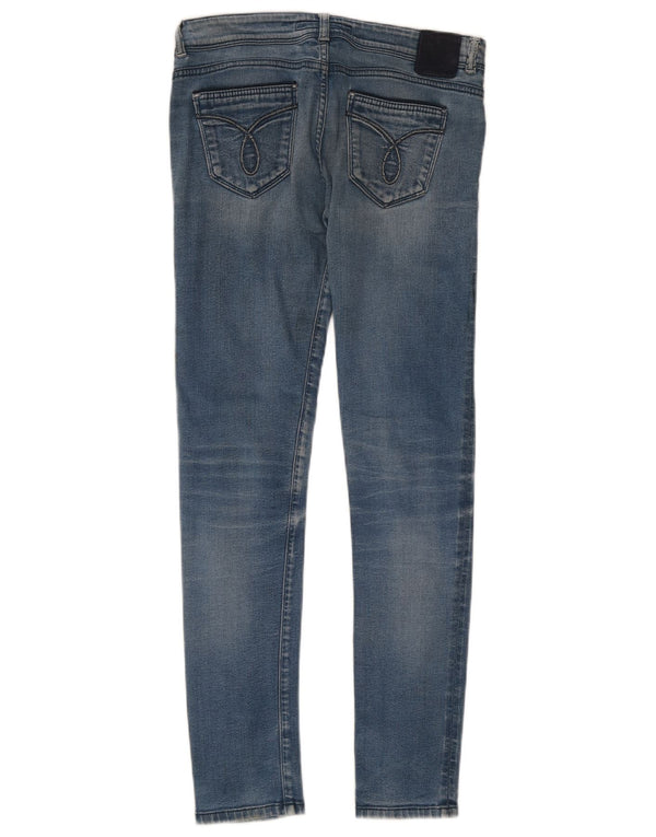 Calvin Klein Womens Skinny Jeans W28 L30 Blue Cotton