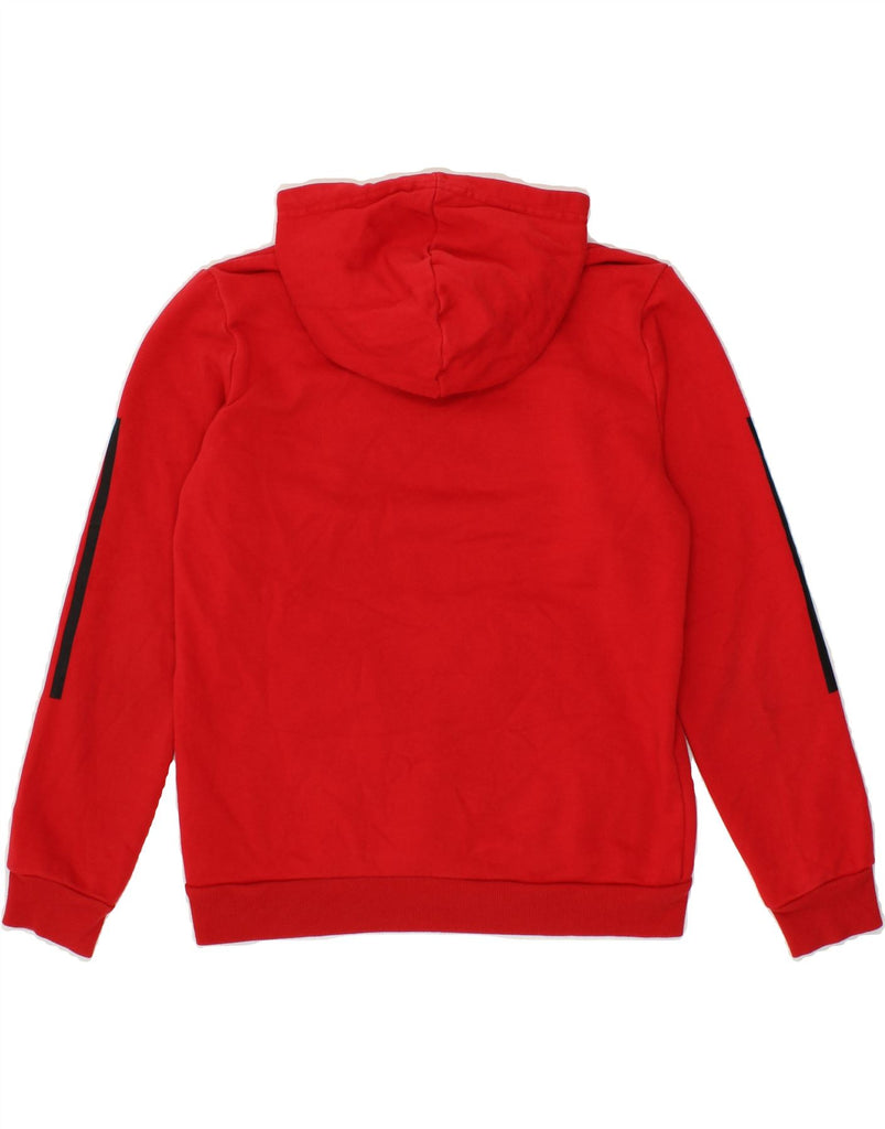 ADIDAS Boys Graphic Hoodie Jumper 12-13 Years Red Colourblock Cotton Vintage Adidas and Second-Hand Adidas from Messina Hembry 