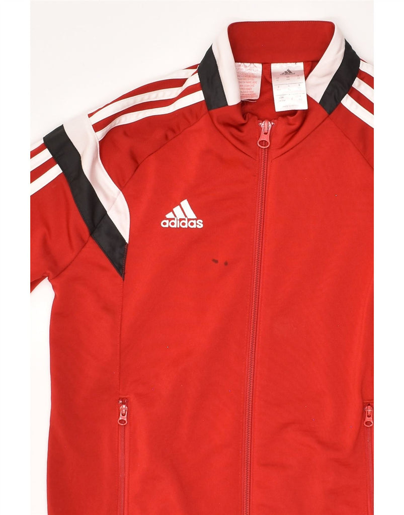 ADIDAS Boys Tracksuit Top Jacket 11-12 Years Red Colourblock Polyester | Vintage Adidas | Thrift | Second-Hand Adidas | Used Clothing | Messina Hembry 