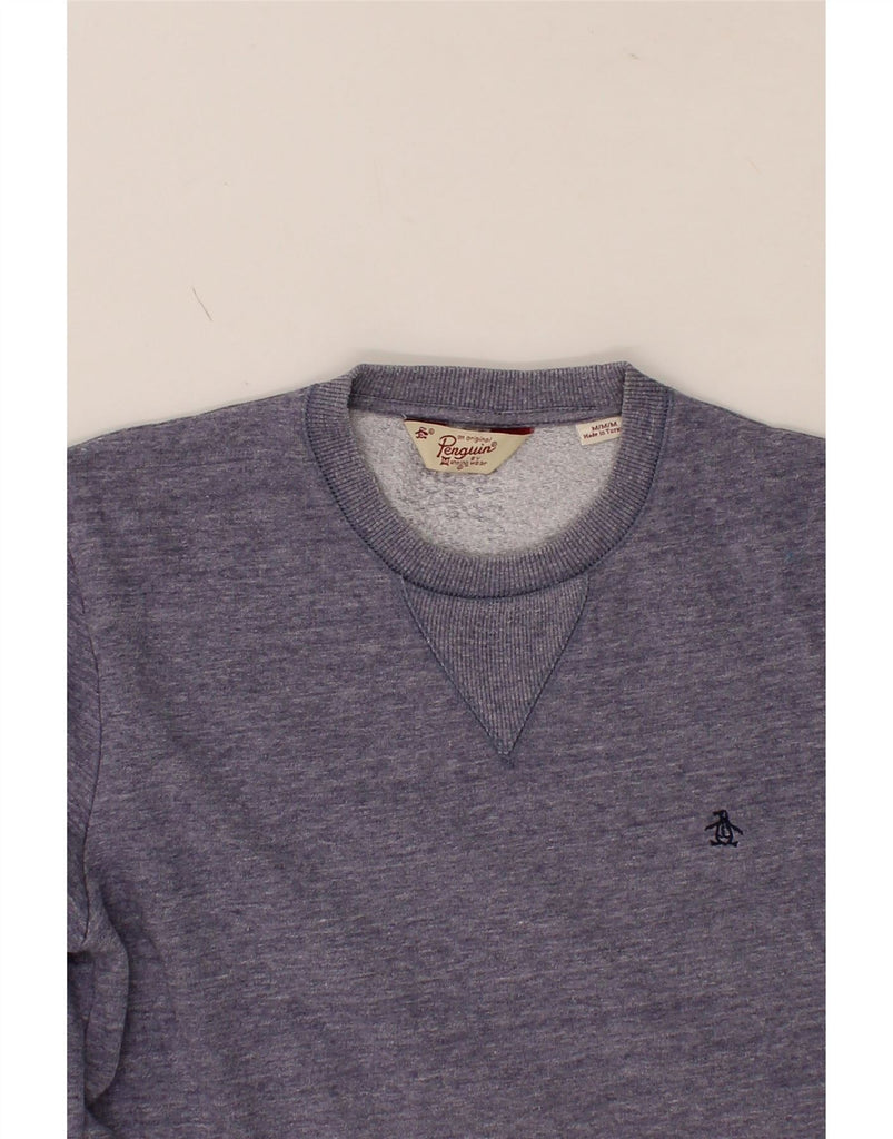 PENGUIN Mens Sweatshirt Jumper Medium Blue Cotton Vintage Penguin and Second-Hand Penguin from Messina Hembry 