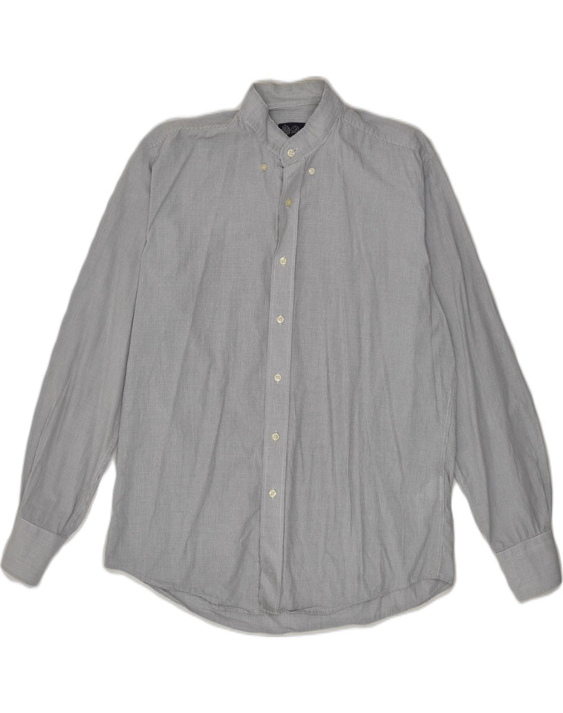 DACK'S Mens Slim Fit Shirt Medium Grey Gingham Cotton | Vintage Dack's | Thrift | Second-Hand Dack's | Used Clothing | Messina Hembry 