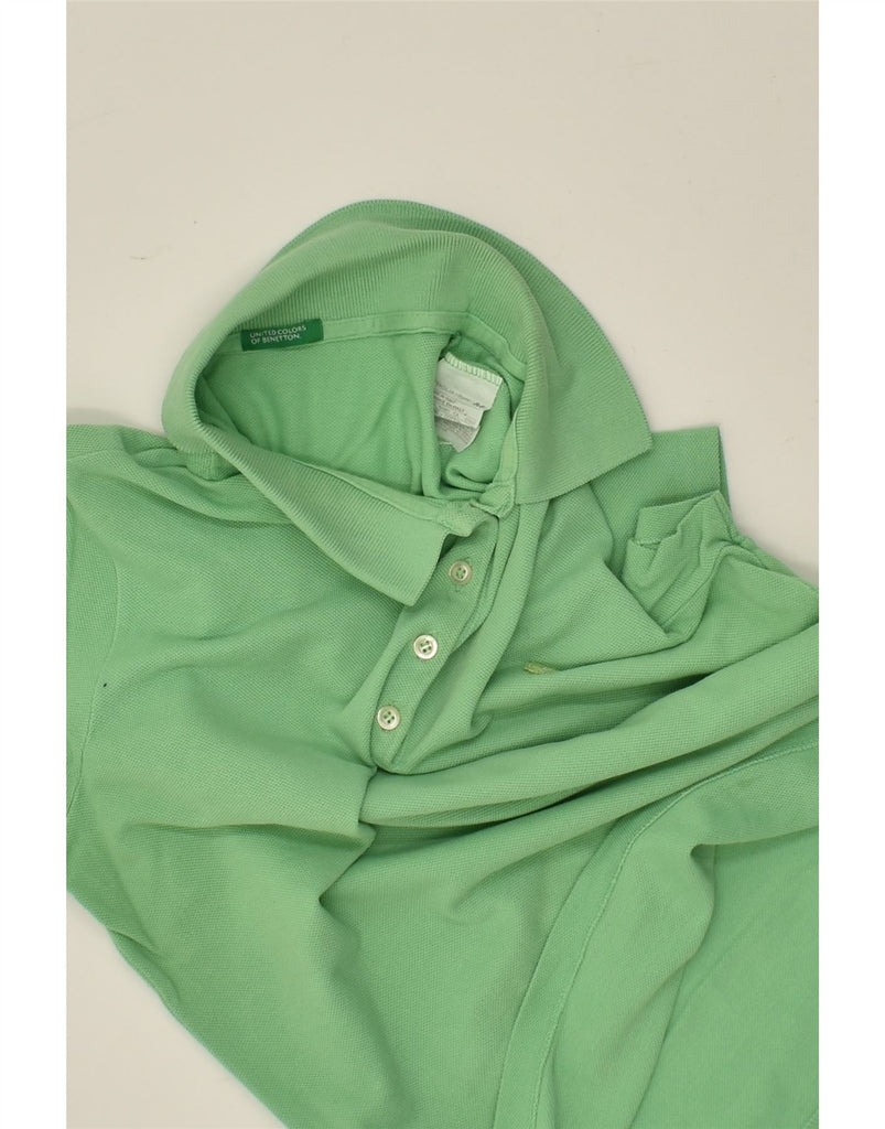 BENETTON Womens Polo Shirt UK 12 Medium Green Cotton | Vintage Benetton | Thrift | Second-Hand Benetton | Used Clothing | Messina Hembry 