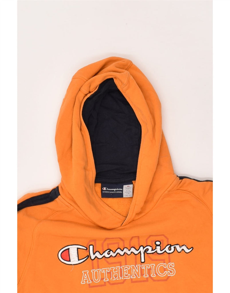 CHAMPION Boys Graphic Hoodie Jumper 9-10 Years Medium Orange Cotton | Vintage Champion | Thrift | Second-Hand Champion | Used Clothing | Messina Hembry 