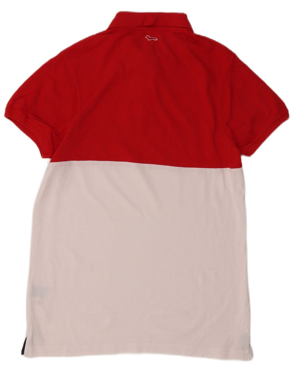 Harmont & Blaine Mens Polo Shirt Large Red Colourblock Cotton