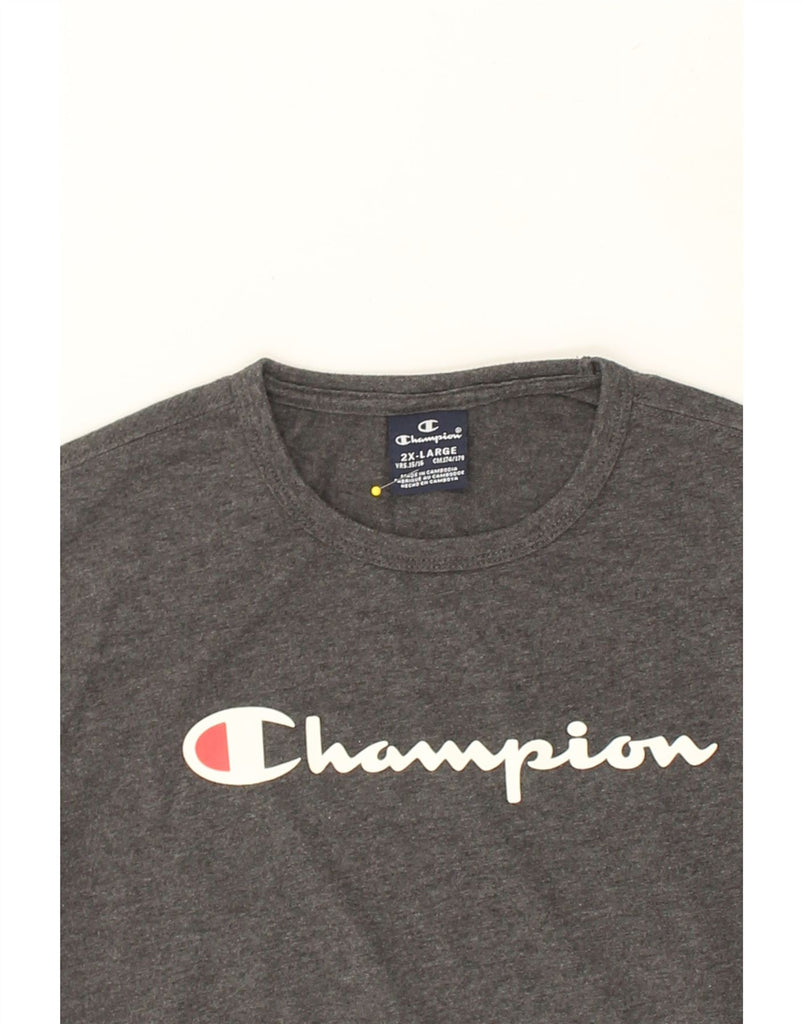 CHAMPION Boys Graphic Top Long Sleeve 15-16 Years 2XL  Grey Cotton | Vintage Champion | Thrift | Second-Hand Champion | Used Clothing | Messina Hembry 