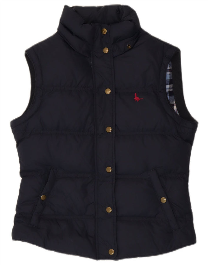 Jack Wills Womens Padded Gilet UK 10 Small Navy Blue