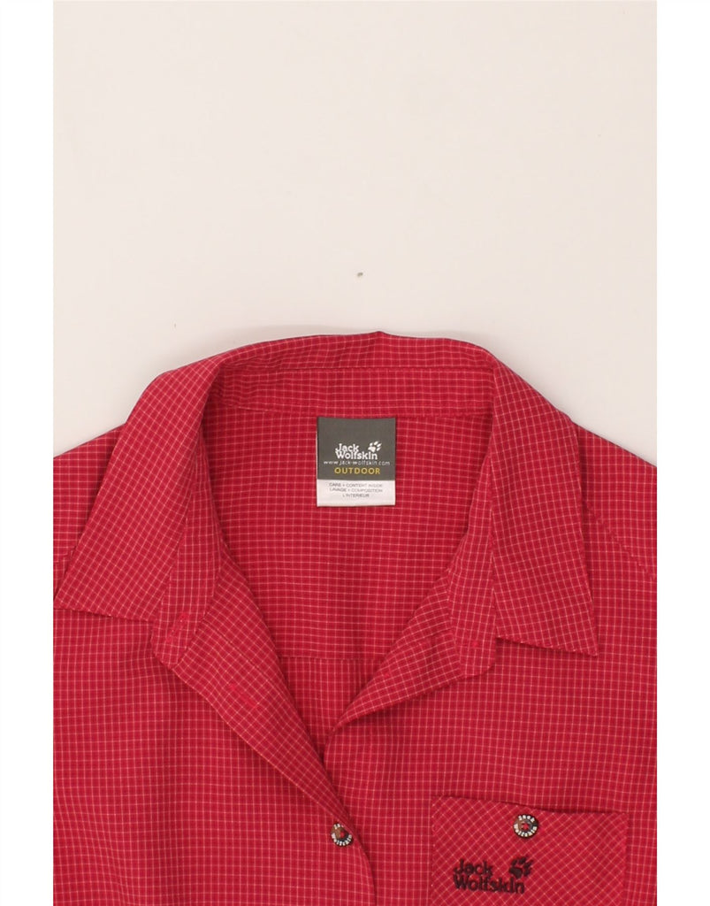 JACK WOLFSKIN Womens Sleeveless Shirt Blouse UK 16 Large Red Check Vintage Jack Wolfskin and Second-Hand Jack Wolfskin from Messina Hembry 