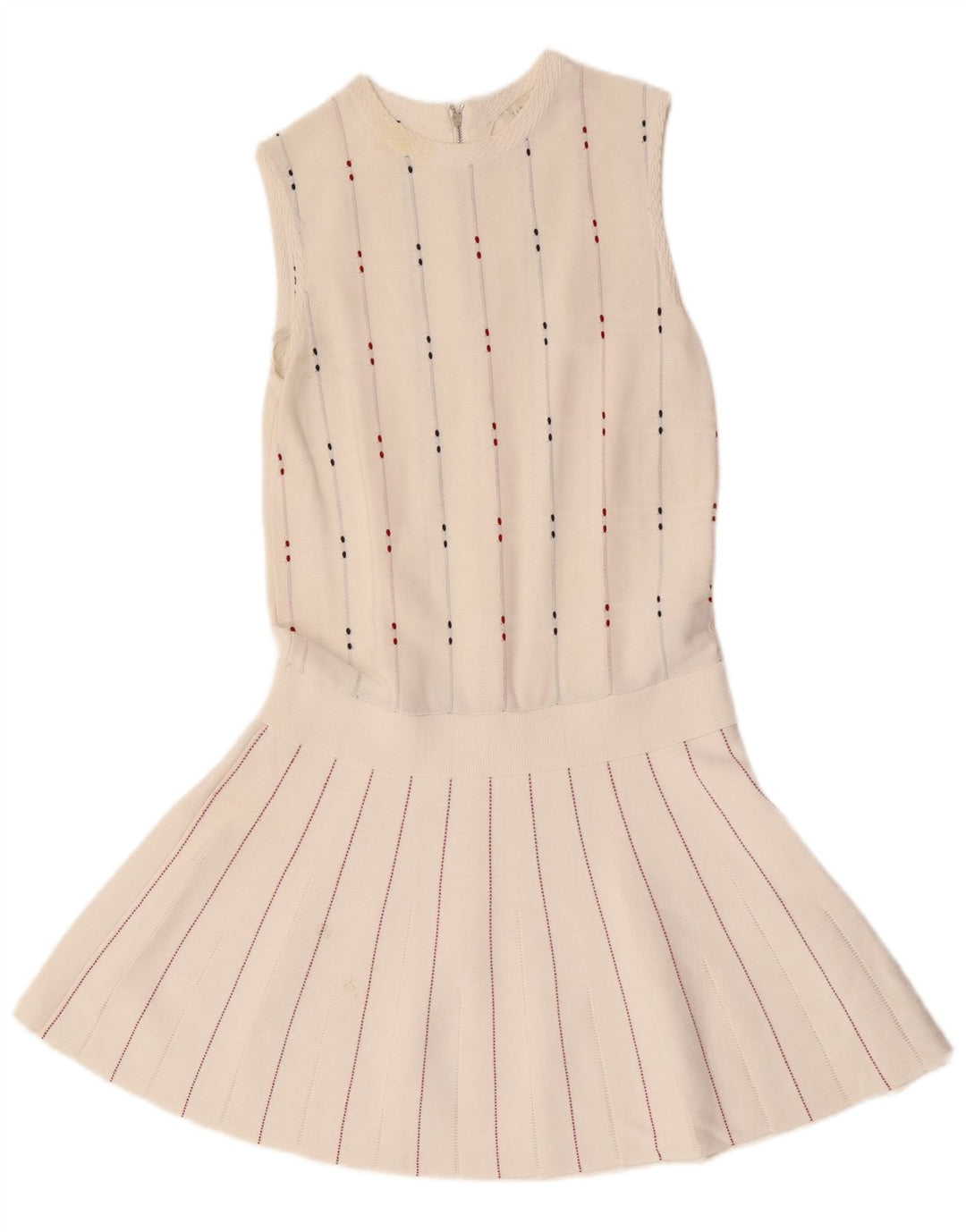 Ted Baker Womens Sleeveless Drop Waist Dress Size 1 XS White Striped