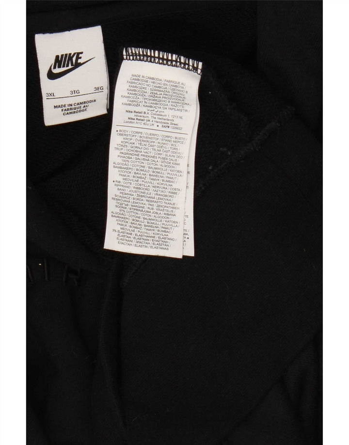 Nike Mens Hoodie Jumper 3XL Black Cotton