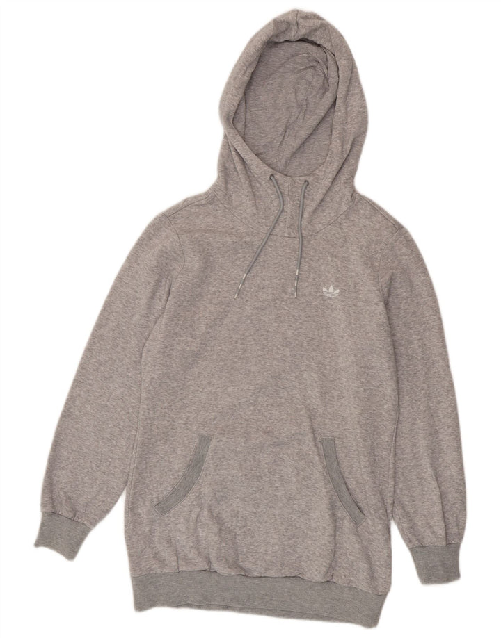 Adidas Womens Hoodie Jumper UK 14 Medium Grey