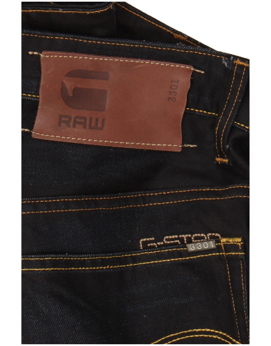 G-STAR Mens 3301 Low Tapered Jeans W30 L32 Navy Blue Cotton