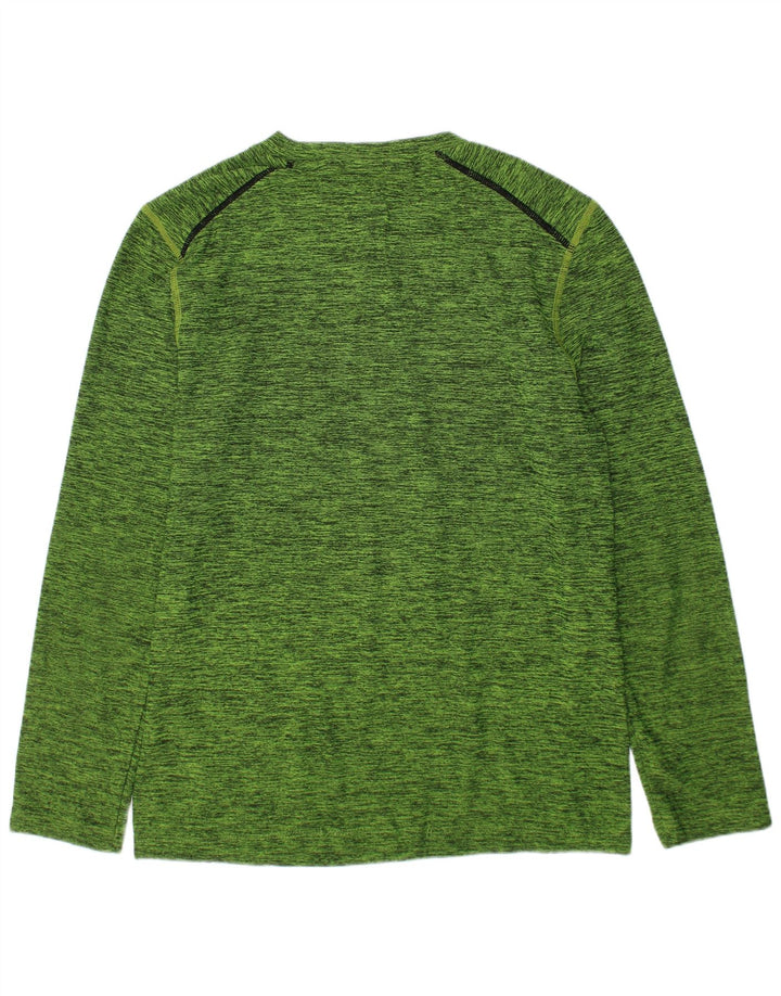 RUSSELL ATHLETIC Boys Dri-Power Top Long Sleeve 7-8 Years Medium Green