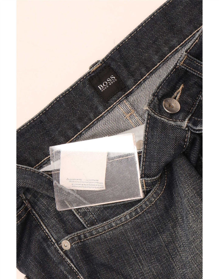 Hugo Boss Mens Straight Jeans W31 L32 Navy Blue Cotton