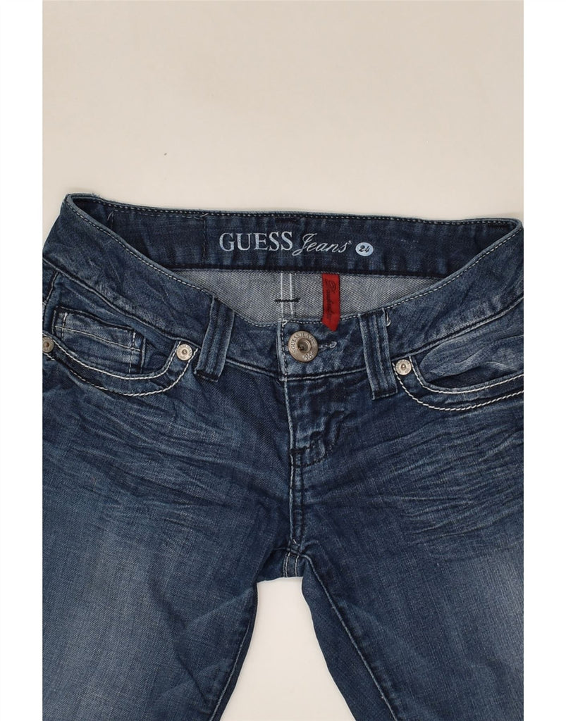 GUESS Womens Skinny Jeans W24 L33 Blue Cotton | Vintage Guess | Thrift | Second-Hand Guess | Used Clothing | Messina Hembry 