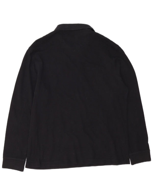 BARBOUR Mens Long Sleeve Polo Shirt 2XL Black Cotton