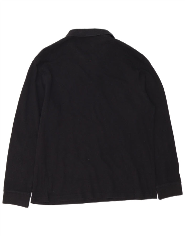 BARBOUR Mens Long Sleeve Polo Shirt 2XL Black Cotton