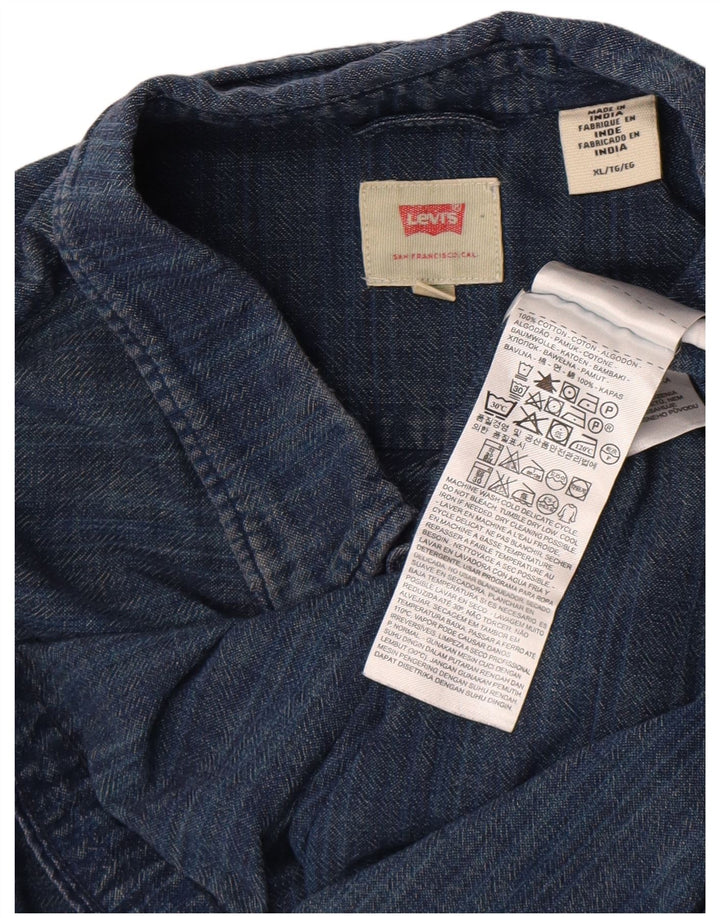 Levi's Mens Shirt XL Blue Cotton