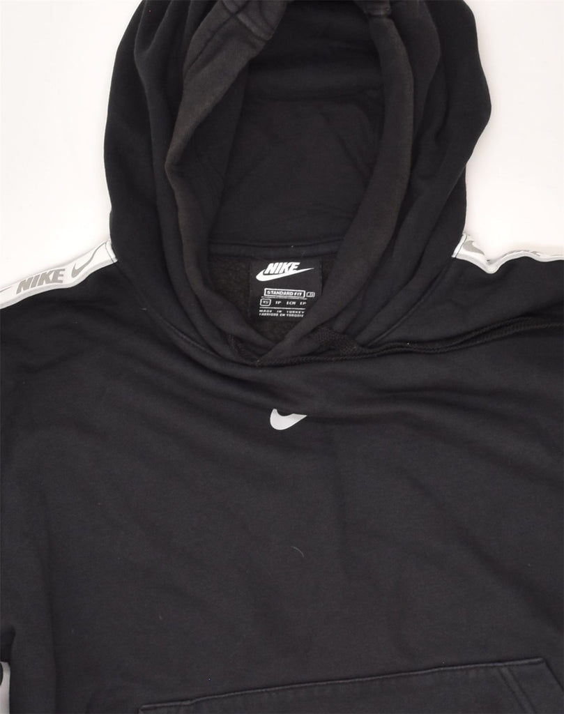 NIKE Womens Graphic Oversized Hoodie Jumper UK 6 XS  Black Cotton | Vintage Nike | Thrift | Second-Hand Nike | Used Clothing | Messina Hembry 