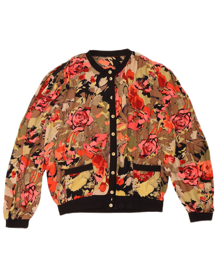 Vintage Womens Shirt Blouse UK 14 Large Multicoloured Floral