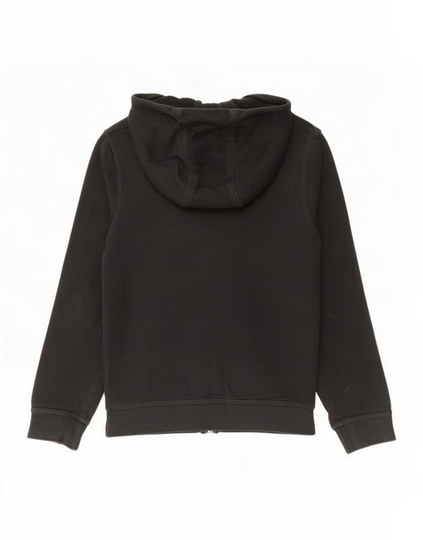Nike Girls Zip Hoodie Sweater 8-9 Years Small Black Cotton