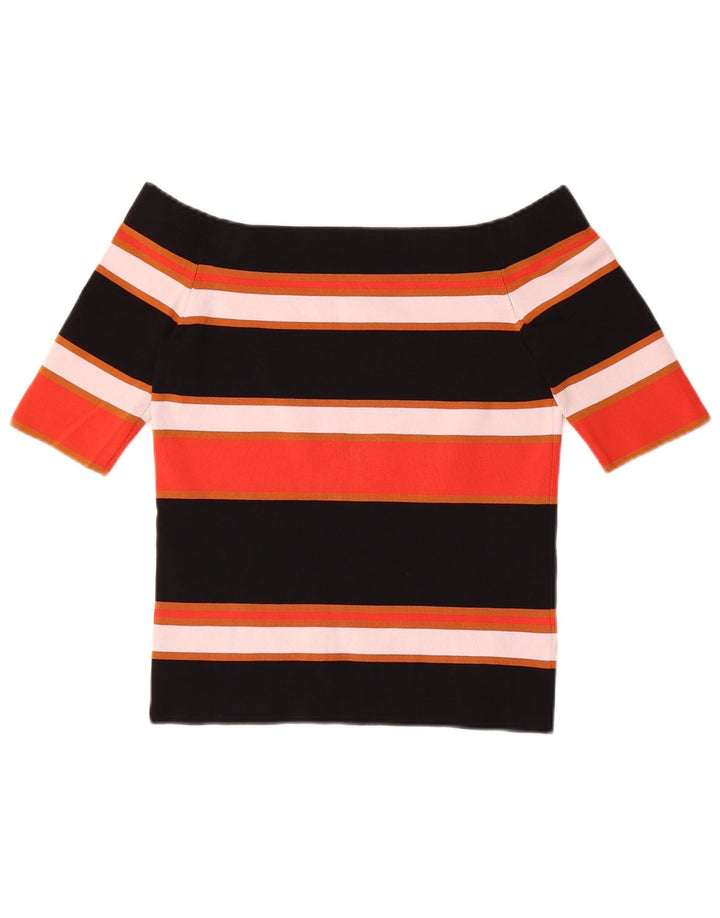 Massimo Dutti Womens Off Shoulder Top UK 8 Small Multicoloured Striped