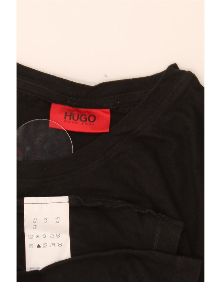 Hugo Boss Mens T-Shirt Top Medium Black Cotton