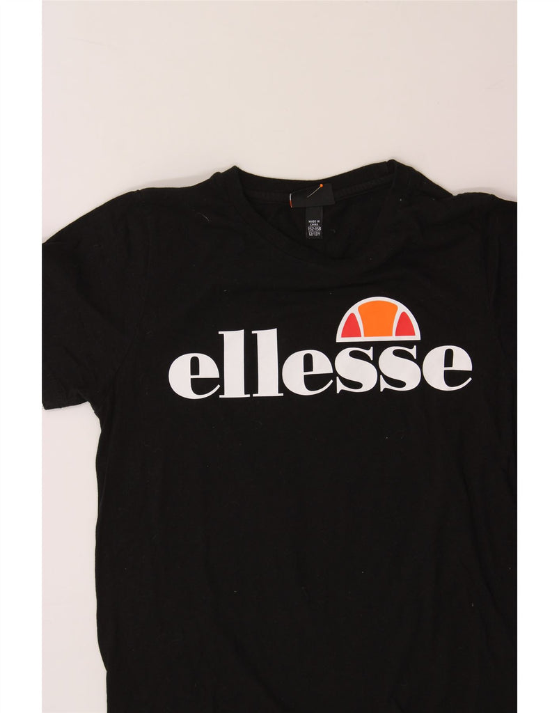 ELLESSE Boys Graphic T-Shirt Top 12-13 Years Black Cotton Vintage Ellesse and Second-Hand Ellesse from Messina Hembry 