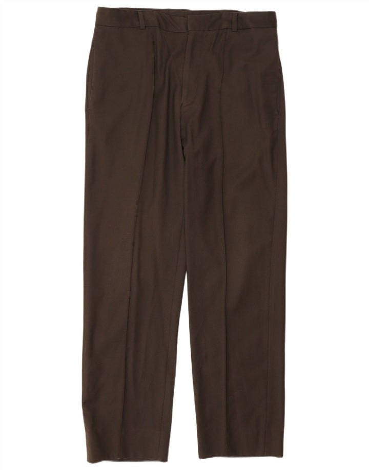 Calvin Klein Womens Straight Suit Trousers W32 L30 Brown