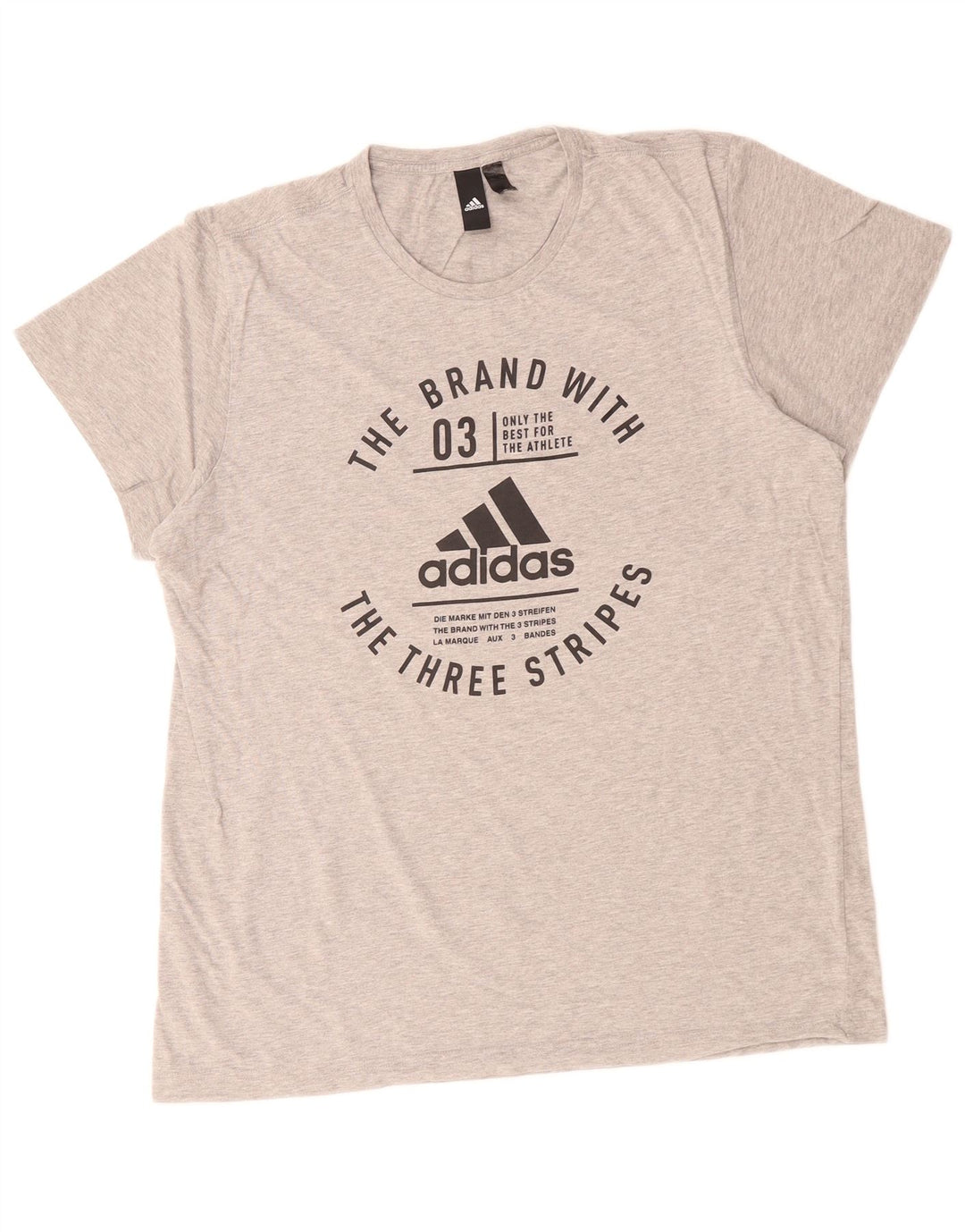 Adidas Mens Graphic T-Shirt Top Medium Grey Cotton