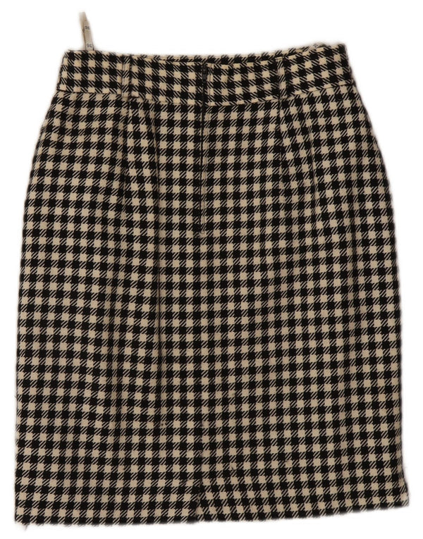Gerry Weber Womens Pencil Skirt EU 36 Small W26 Black Houndstooth Wool