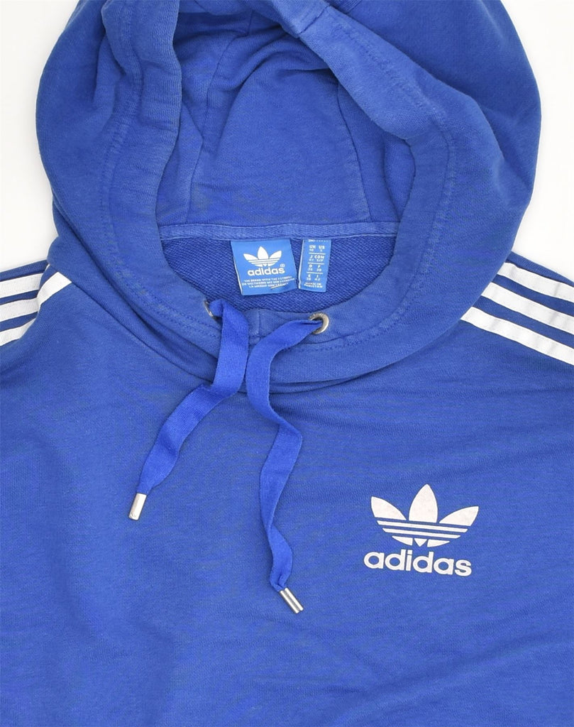 ADIDAS Womens Hoodie Jumper UK 10 Small Blue Cotton | Vintage Adidas | Thrift | Second-Hand Adidas | Used Clothing | Messina Hembry 