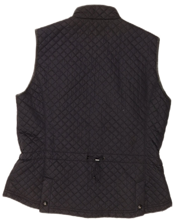 Massimo Dutti Womens Quilted Gilet UK 18 XL Black Polyester
