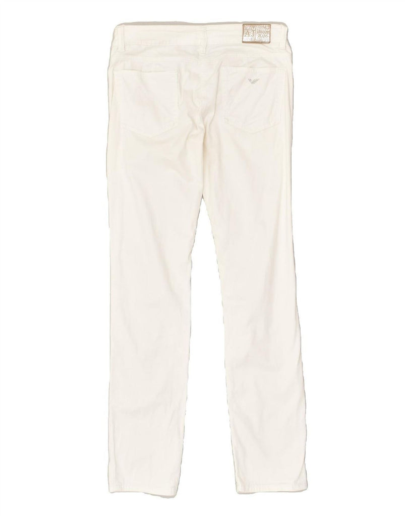 ARMANI TEEN Girls Slim Casual Trousers 15-16 Years W28 L29  White Cotton | Vintage Armani Teen | Thrift | Second-Hand Armani Teen | Used Clothing | Messina Hembry 