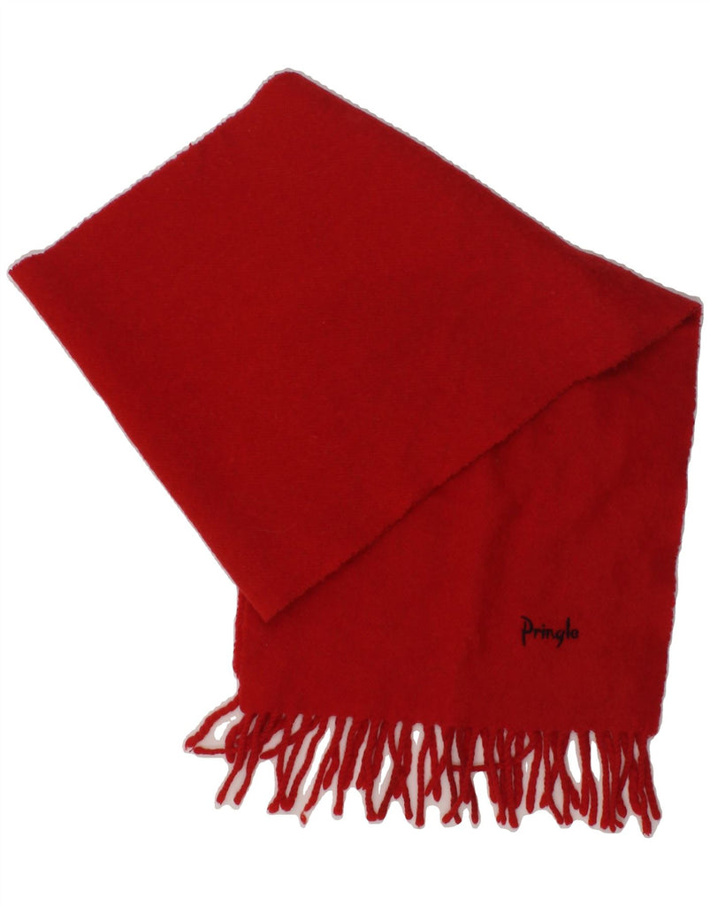 PRINGLE Mens Rectangle Scarf One Size Red Lambswool | Vintage Pringle | Thrift | Second-Hand Pringle | Used Clothing | Messina Hembry 