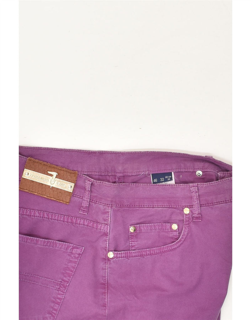 TRUSSARDI JEANS Womens Straight Casual Trousers W30 L32  Purple Cotton | Vintage Trussardi Jeans | Thrift | Second-Hand Trussardi Jeans | Used Clothing | Messina Hembry 
