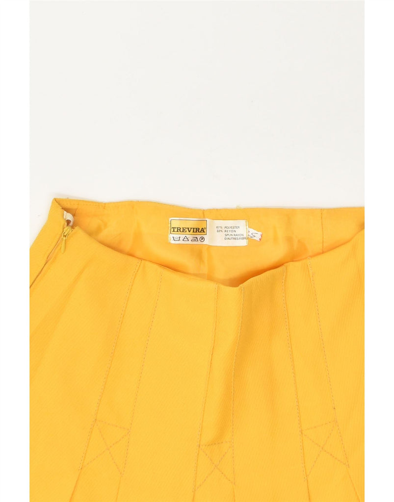 TREVIRA Womens A-Line Skirt Small W28 Yellow Polyester | Vintage Trevira | Thrift | Second-Hand Trevira | Used Clothing | Messina Hembry 