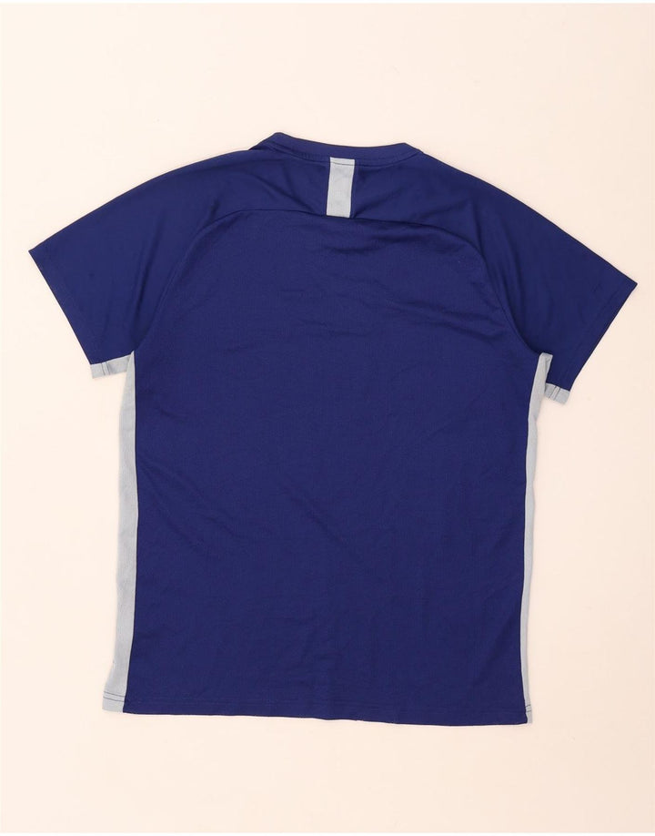 Nike Mens Dri Fit T-Shirt Top Large Blue Colourblock Polyester
