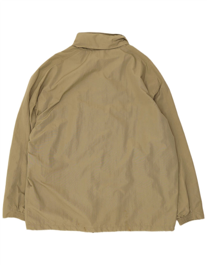DIADORA Mens Oversized Hooded Rain Jacket UK 40 Large Khaki Polyamide