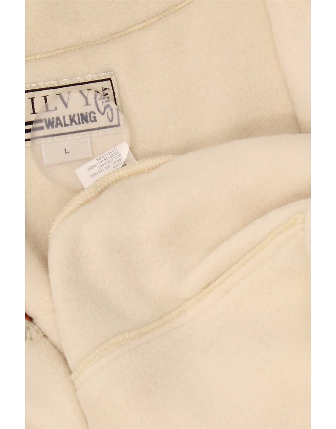 Silvy Womens Fleece Jacket UK 16 Large Beige Floral Polyester