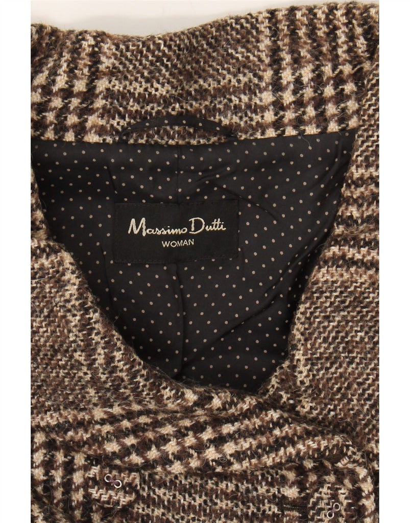 MASSIMO DUTTI Womens Double Breasted Coat EU 44 XL Brown Check Wool Vintage Massimo Dutti and Second-Hand Massimo Dutti from Messina Hembry 