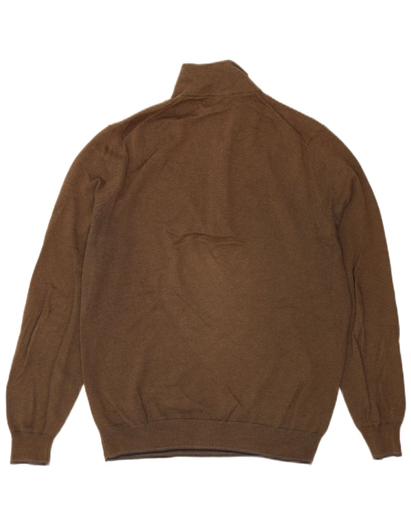 Massimo Dutti Mens Zip Neck Jumper Sweater Medium Khaki