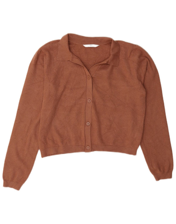 Marks & Spencer Girls Crop Cardigan Sweater 14-15 Years Brown Viscose