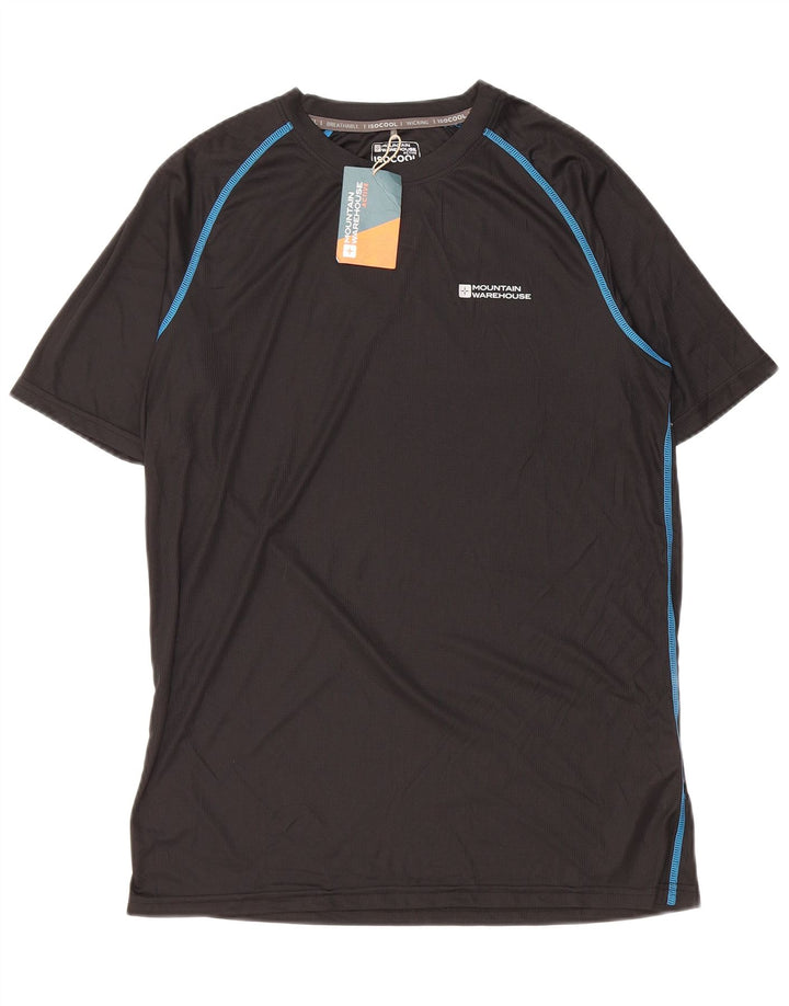 Mountain Warehouse Mens T-Shirt Top Medium Black Polyester