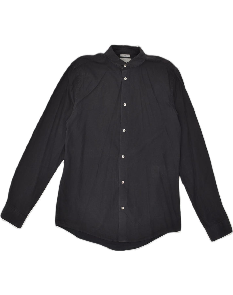 COS Mens Slim Fit Shirt EU 40 Medium Black Cotton | Vintage Cos | Thrift | Second-Hand Cos | Used Clothing | Messina Hembry 