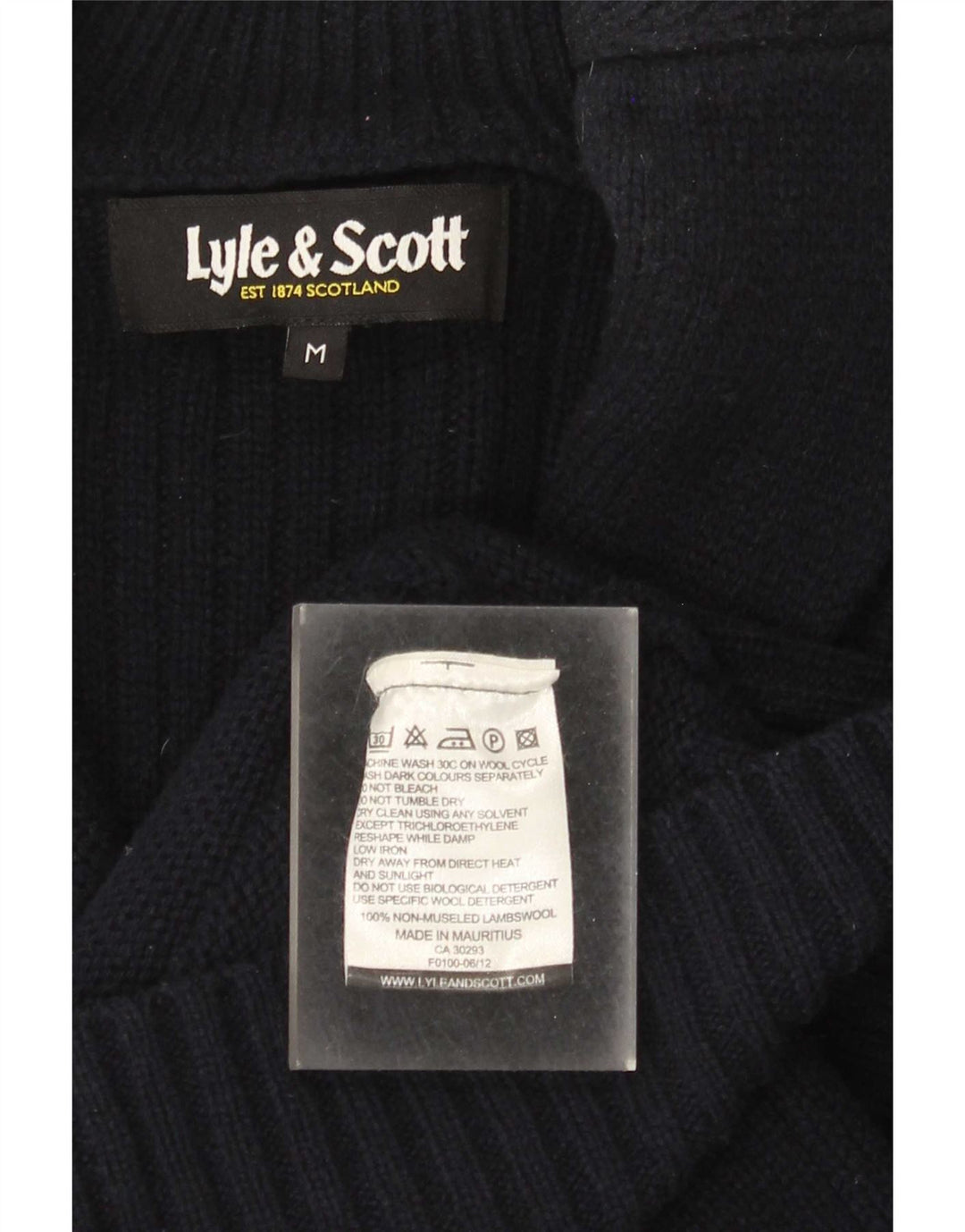 Lyle & Scott Mens Cardigan Sweater Medium Navy Blue Lambswool