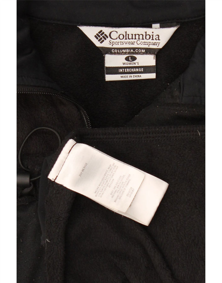 Columbia Womens Interchange Fleece Jacket UK 16 Large Black Polyester